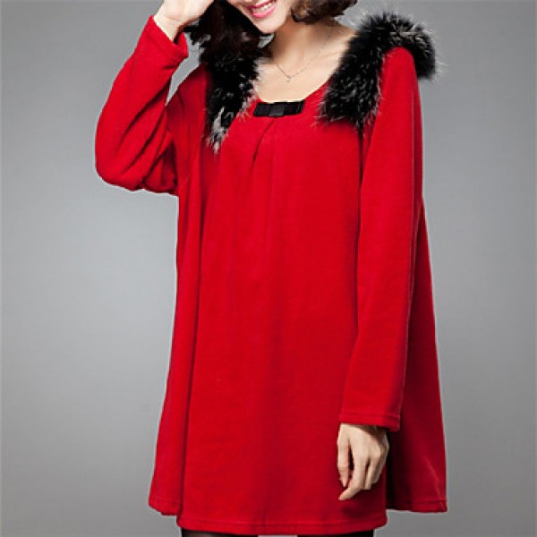 Maternity Long Coat , Casual / Party / Work / Plus Sizes Long Sleeve Cotton / Knitwear