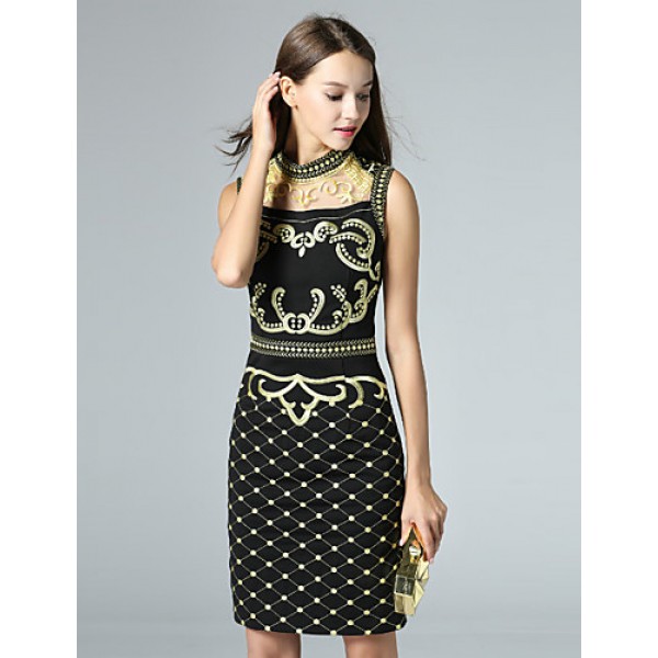  Women's Casual/Daily Sexy Shift Dress,Embroidered...