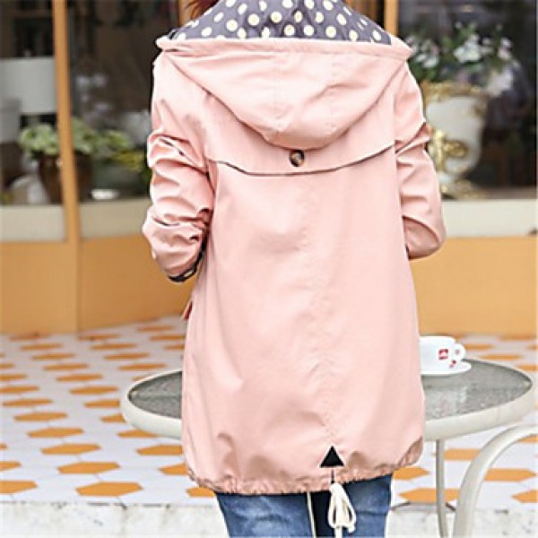 Maternity Long Trench Coat , Casual Party Work / Plus Sizes Long Sleeve Cotton