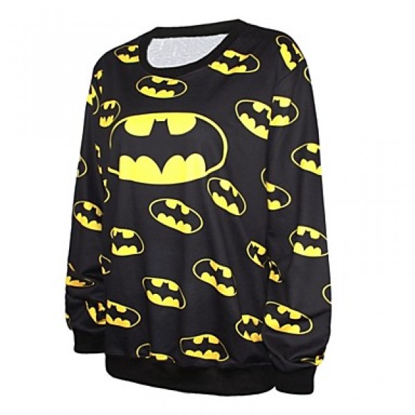 Women's Spandex Batman Printed Sweatshirt