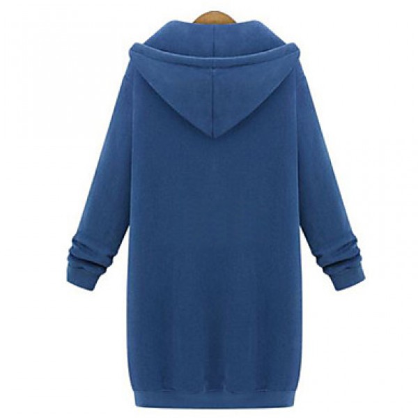 WinterWomen's Solid Color Multi-color Sweats & Hoodies , Sexy / Casual / Work Hoodie Long Sleeve