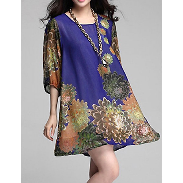 Women's Casual/Daily / Plus Size Dress,Floral Mini...